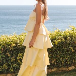 Show Me Your MuMu Yellow Tiered Midi Dress Brand New with tags